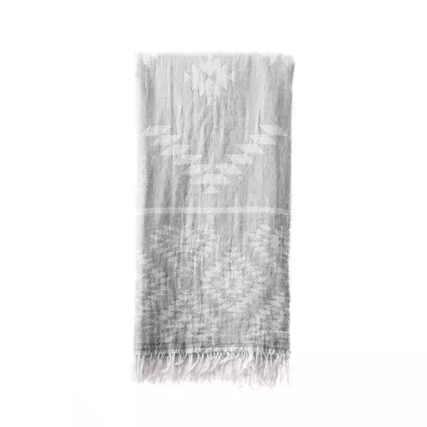 The Cotton Company Kelim Turkish Towel - Light Grey