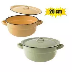 Enamel Food Dish with Lid 20cm