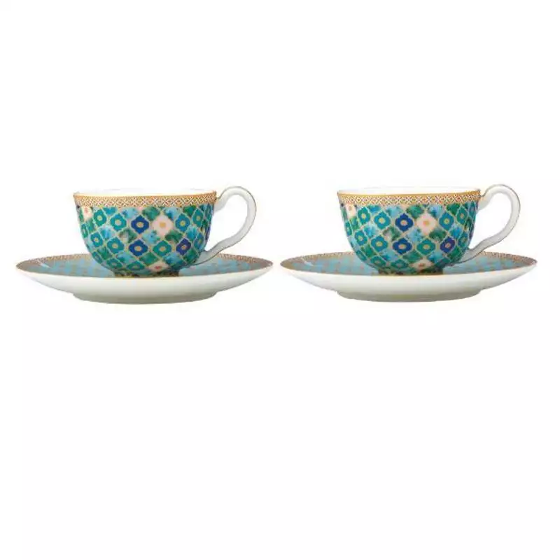 Maxwell & Williams Kasbah Mint 85ml Espresso Cup and Saucer Set