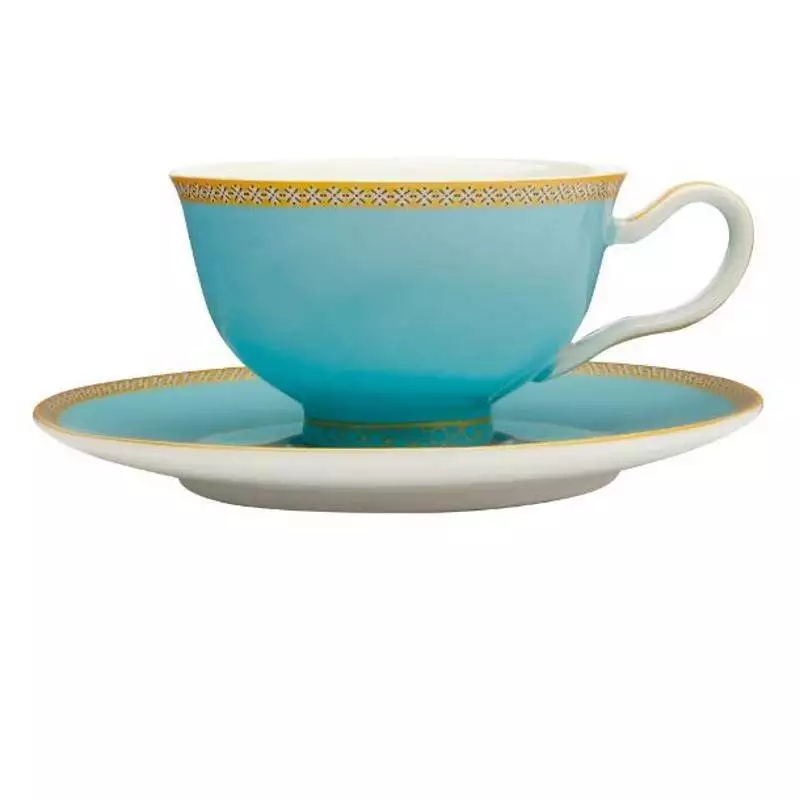 Maxwell & Williams Kasbah Turquoise 200ml Footed Cup and Saucer