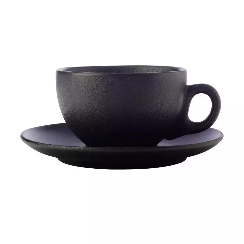 Maxwell & Williams Caviar Coupe Cup & Saucer 250ml Black