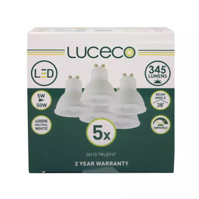 Luceco LGN5W37/5-01 GU10 5Pk LED Lamp