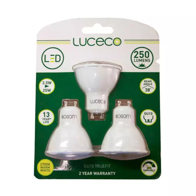 Luceco LGW3W25/3-LE 3Pk GU10 LED Lamp