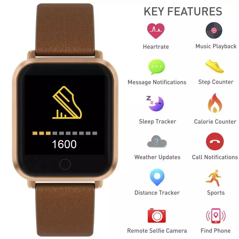 Reflex Active Series 6 Smart Watch Tan/Rose Gold