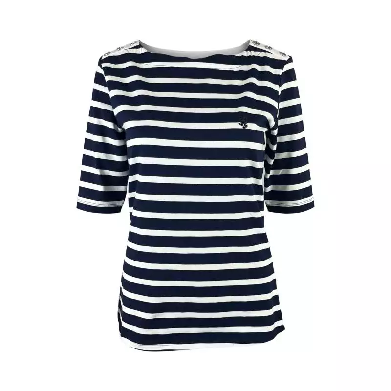 PRINGLE STRIPED BOAT NECK T-SHIRT