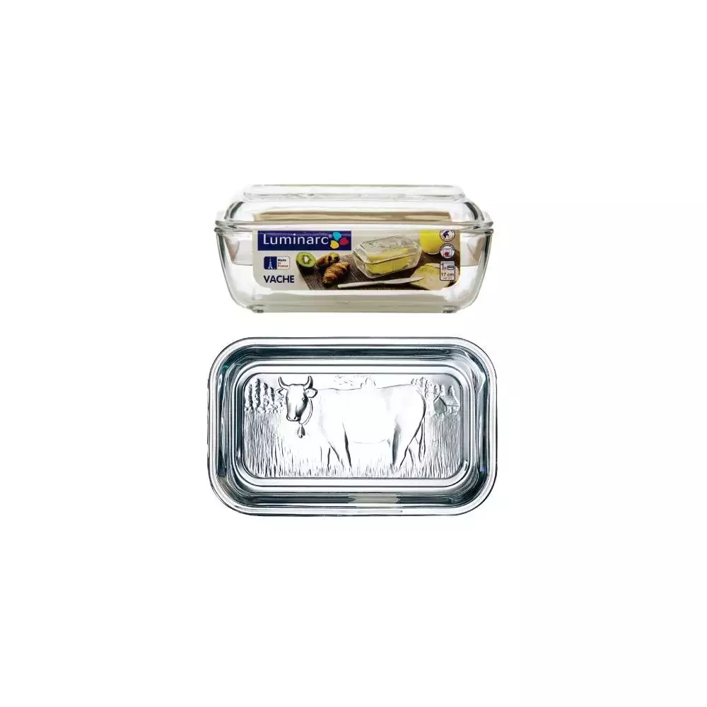 Luminarc Tempered Glass Cow Butter Dish