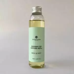 Charisma Wooden Top Diffuser Refill, Basil & Mint 150ml