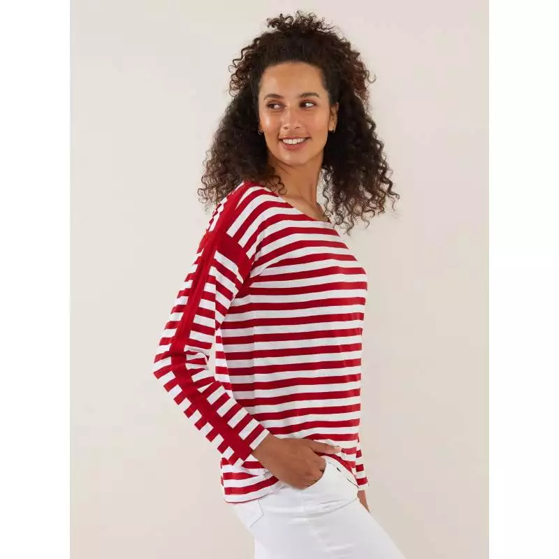 Yarra Trail Cardinal Red Stripe Tee