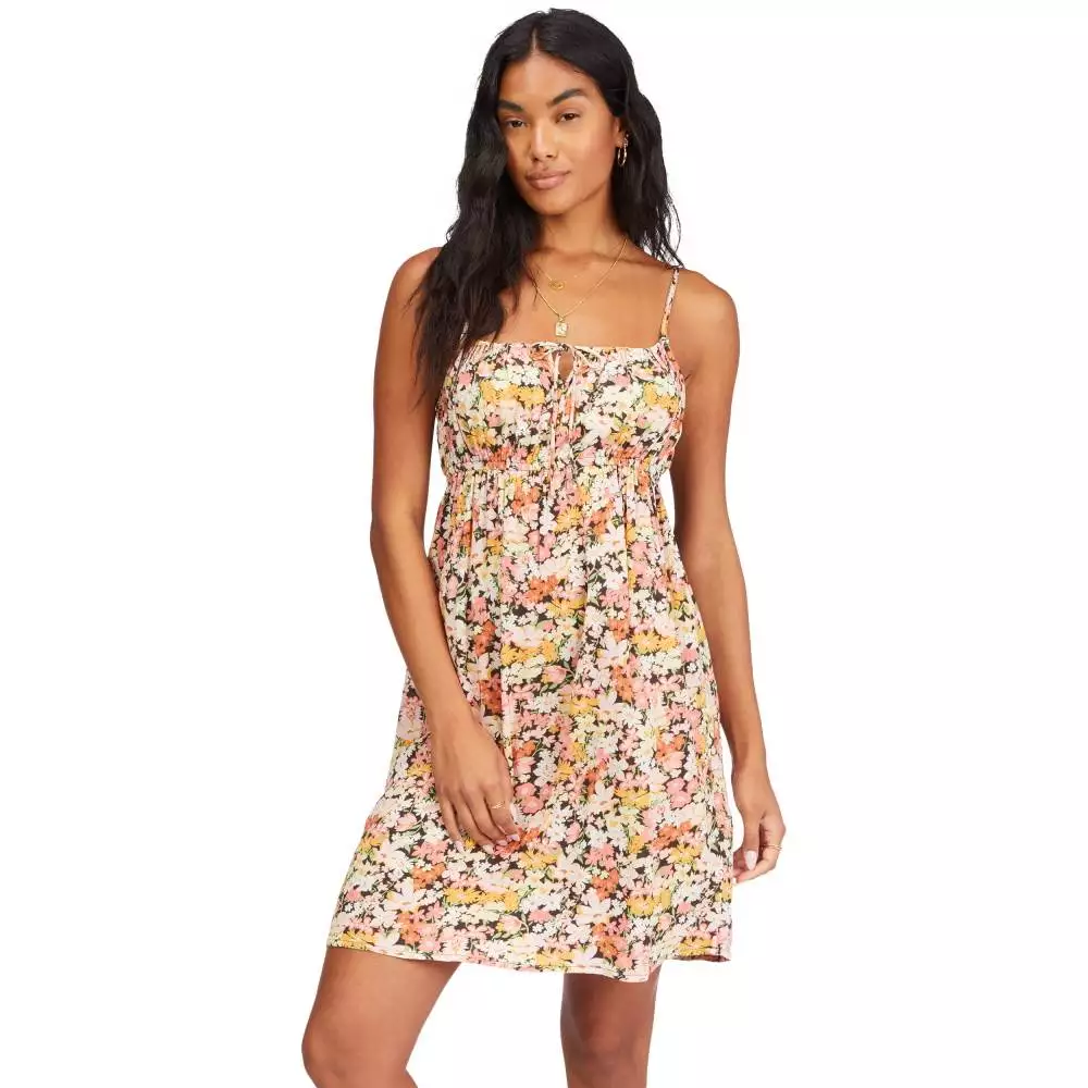 BILLABONG FEELING BLU PRINTED FLORAL DRESS