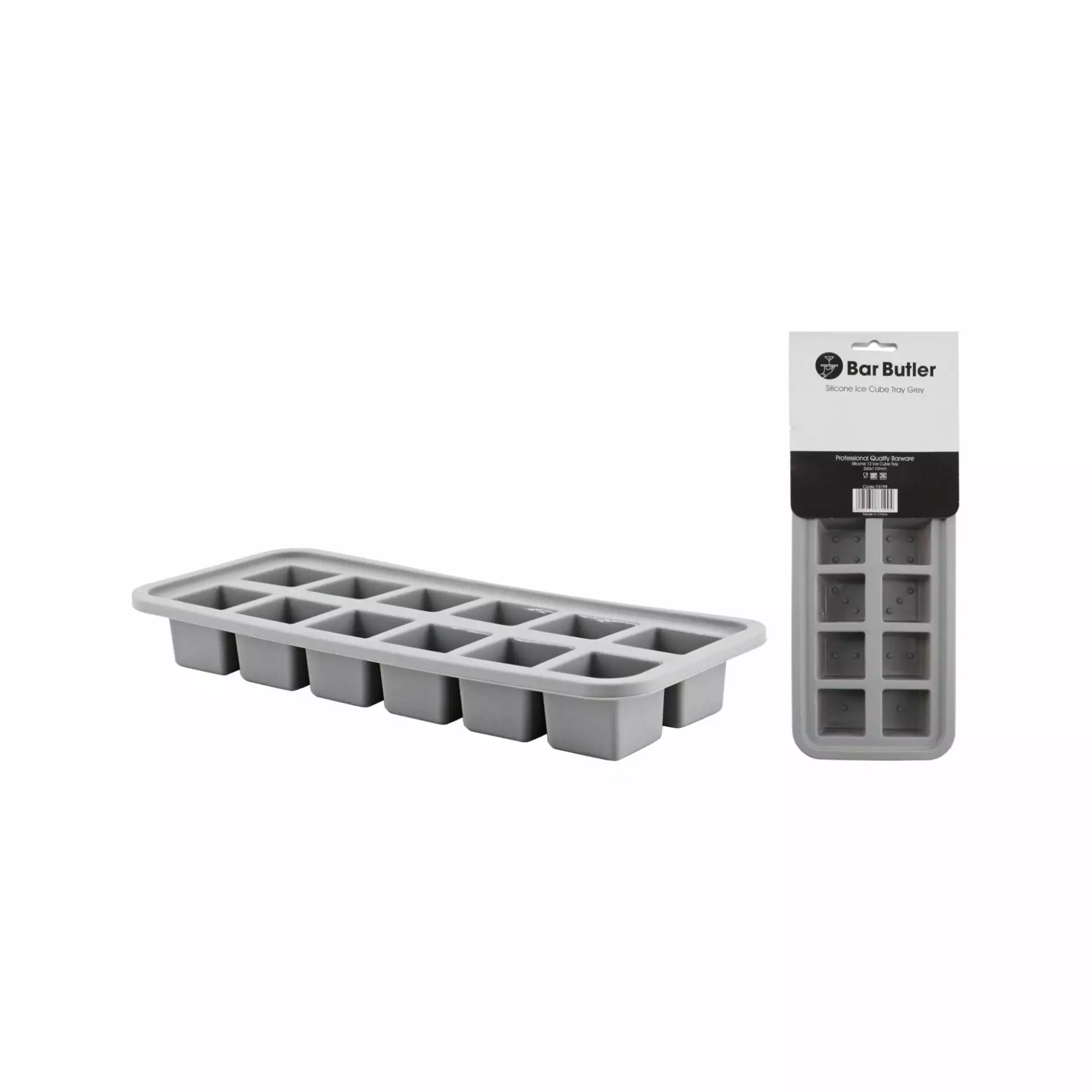 Bar Butler Grey Silicone Ice Cube 12 Tray