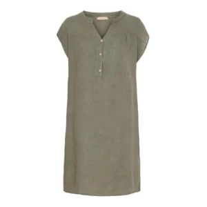 100% LINEN DROP SHOULDER DRESS