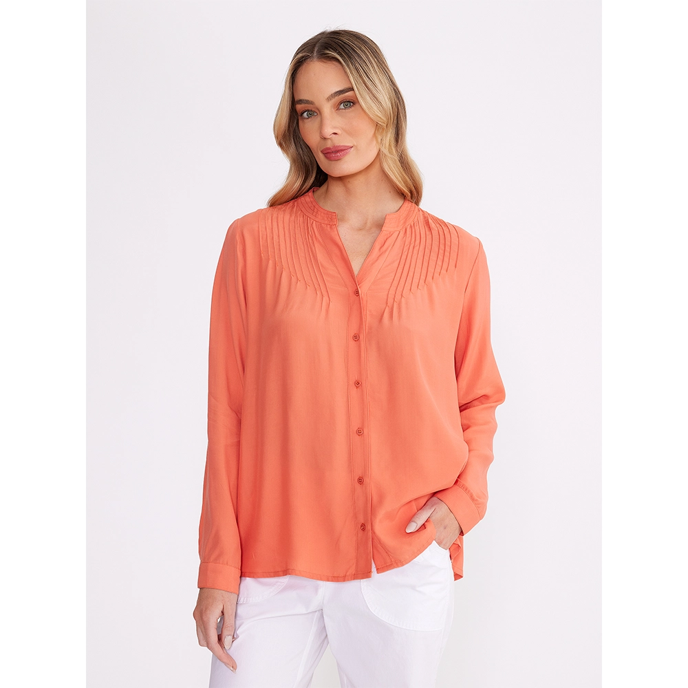 Yarra Trail Amber Pintuck Woven Shirt - Friedman & Cohen