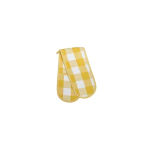 Linen House Revana Check Yellow Double Oven Glove