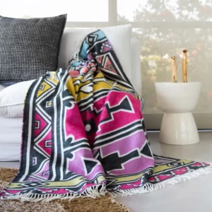 My Africa Ndebele Art Throw Cerise/Radiant Orchid