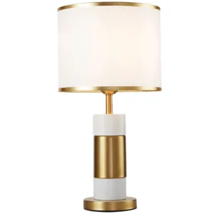 Bright Star Lighting TL697 Metal Table Lamp With White Shade