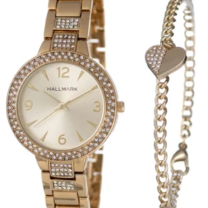 Hallmark Ladies Gold Watch With Bracelet