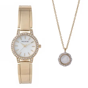 Hallmark Ladies Gold Watch With Necklace Box Sets