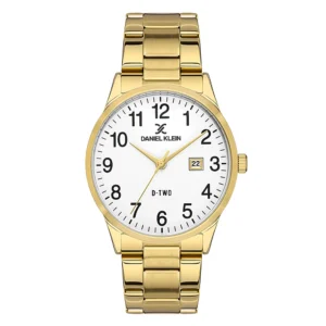 Daniel Klein D-TWO IP Gold White Dial 3 Hands Watch