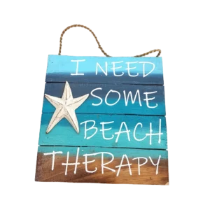 Wood board hanging – Beach therapy (30cm)