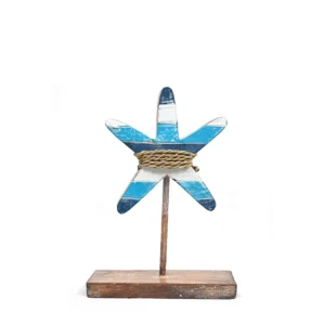 Wood starfish on stand (21cm)