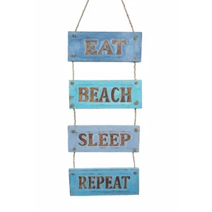 Wood hanging sign – Eat beach (20x44cm)