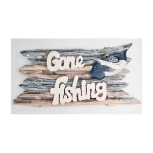 Driftwood gone fishing (50x25cm)