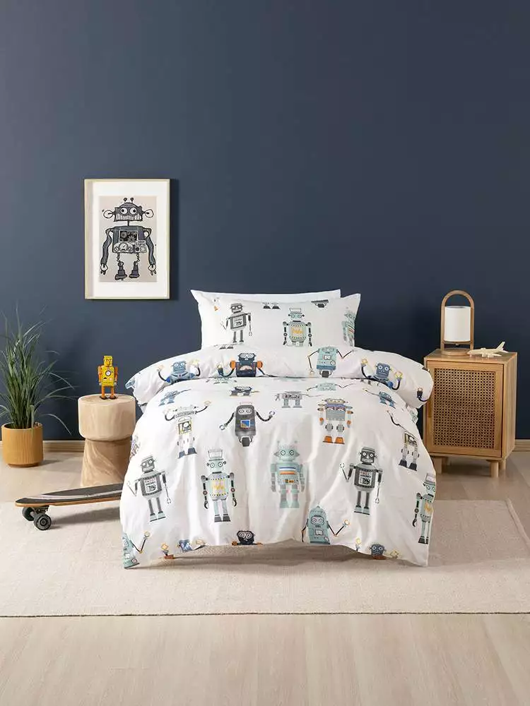 Linen House Squiggles Retro robot Duvet Cover Set