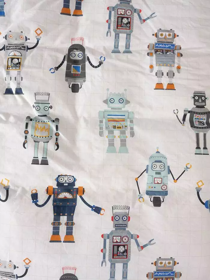 Linen House Squiggles Retro Robot Duvet Cover Set